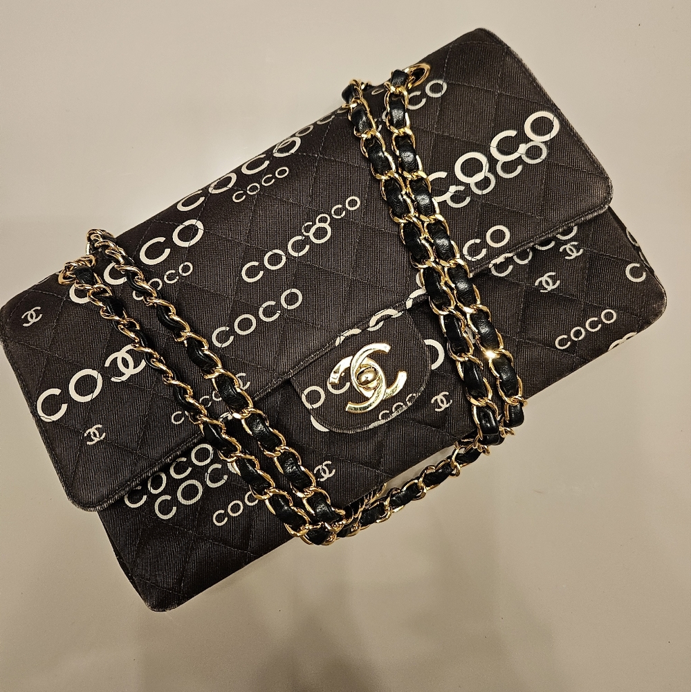 ****SOLD**** Chanel Coco Canvas Medium Vintage Double Classic Flap